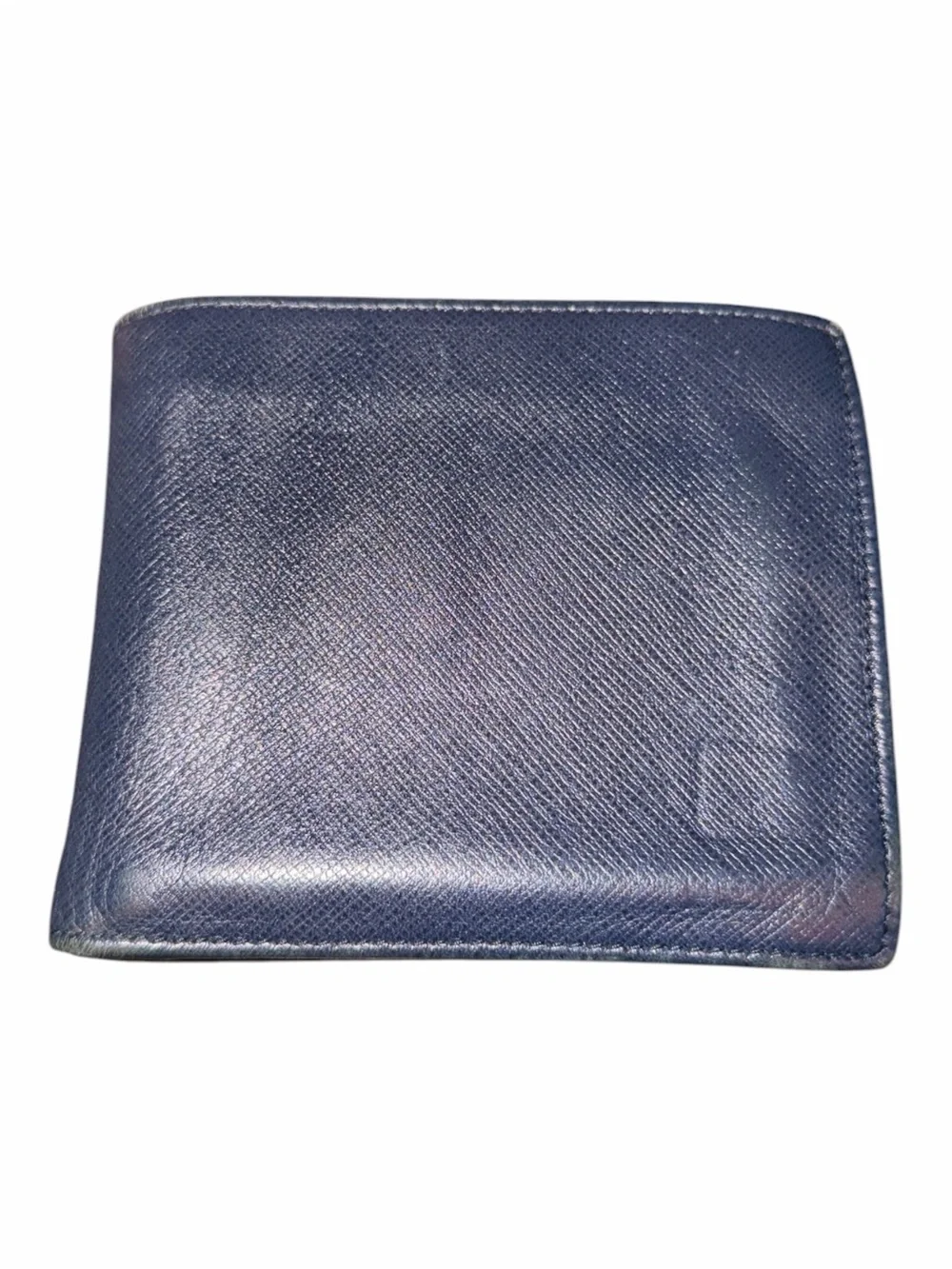 PRADA Baltic Blue Saffiano Leather Men's Bi-Fold Coin Pocket Wallet